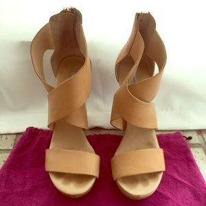 Nude DVF Platform Wedge